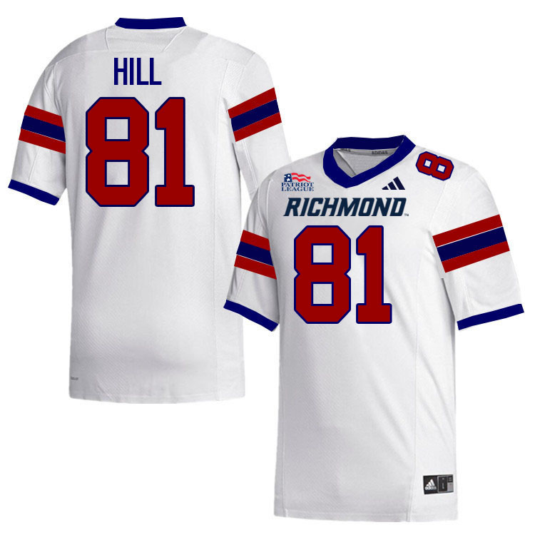 Richmond Spiders #81 Andreas Hill College Football Jerseys,Uniforms-White